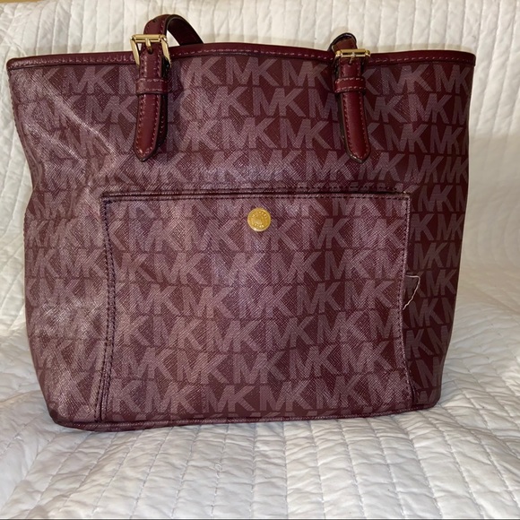 Michael Kors Burgundy Logo Bag - Picture 1 of 2
